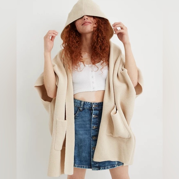 aerie Sweaters - Aerie Hooded Sweater Poncho Throw